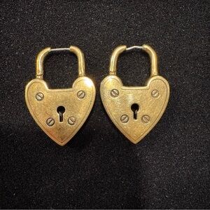 Ask & Embla Heart-Shaped Gold Padlock Earrings